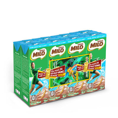 [TẶNG TÚI XÁCH TAY NĂNG ĐỘNG] Thùng 48 hộp sữa lúa mạch Nestlé MILO Ít đường 180ml
