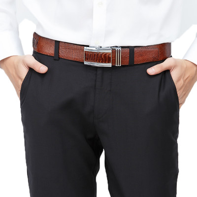 HC4425-26-27-28 - Thắt lưng nam da đà điểu Huy Hoàng trơn 4P màu đen, nâu đất, vàng bò, nâu đỏ