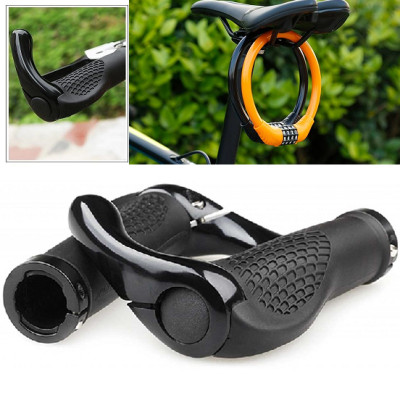 Combo Tay Nắm Cao Su Xe Đạp Có Sừng và khóa chống chộm xe đạp 4 số đổi mã