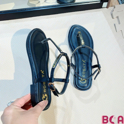 [TRẺ TRUNG - SANG TRỌNG] Thiết Kế Tối Giản Khoe Trọn Nét Đẹp Bàn Chân RO739 ROSATA Cao 2P, Quai Mảnh Có Đính Kim Loại