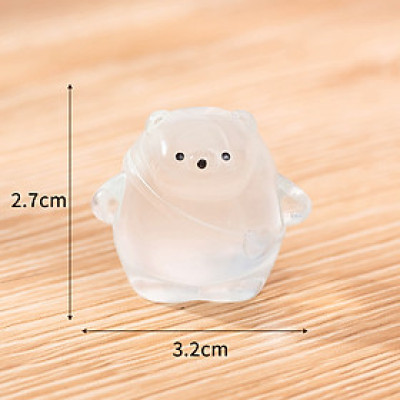 Mô Hình Gấu Trắng Phát Quang Mini Trang Trí Decord Bánh Kem Ô Tô Tiểu Cảnh Quà Tặng_ Hàng chính hãng