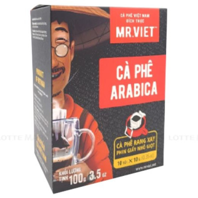Cà phê rang xay phin giấy/ túi lọc Arabica - Mr Viet Coffee (10 gói/hộp x 10g)