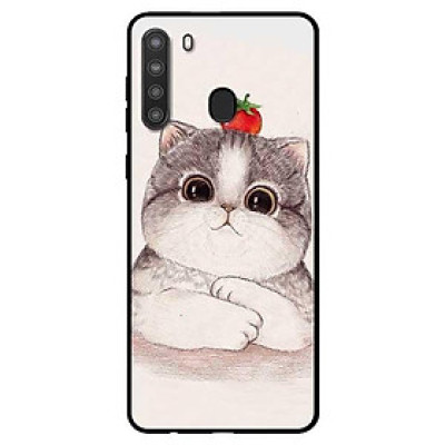 Ốp lưng dành cho Samsung Galaxy A21 mẫu Mèo Và Cà Đỏ