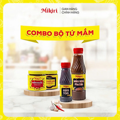 Bộ Tứ Mắm Mikiri 1 Mắm nêm pha sẵn + 1 Mắm tôm + 1 Mắm ruốc + 1 Mắm ruốc xào - Gia vị chế biến hoặc ăn liền