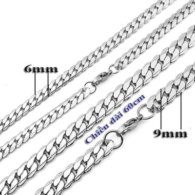 Vòng Cổ Nam - Dây chuyền nam titan cao cấp inox đẹp kiểu lặc khít chạm 2 bên trangsucpt 6mm PTDCNA56