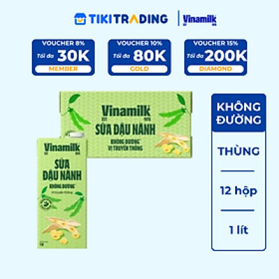 Thùng 12 Hộp Sữa Đậu Nành Không Đường Goldsoy (1L)