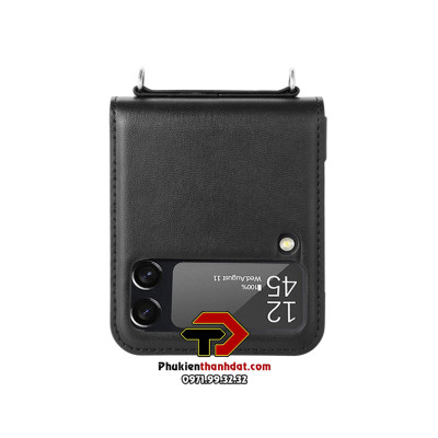 Bao da dạng ví cho SamSung Galaxy Z Flip4 hiệu Hanman có ngăn đựng thẻ - Hàng chính hãng