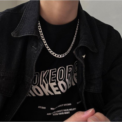 Dây chuyền nam titan cao cấp đẹp sang trọng thép không gỉ lặc trangsucpt cỡ 7mm màu trắng PTDCNA01