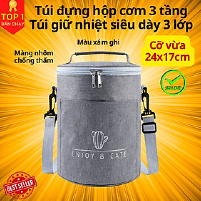 [LỰA CHỌN CHỈ TÚI CƠM HOẶC HỘP CƠM] Cặp Lồng Cơm 3 Tầng Giữ Nhiệt, Hộp Đựng Cơm Cắm Điện 3 Tầng Cao Cấp Văn Phòng Đựng Thức Ăn Chính Hãng D Danido