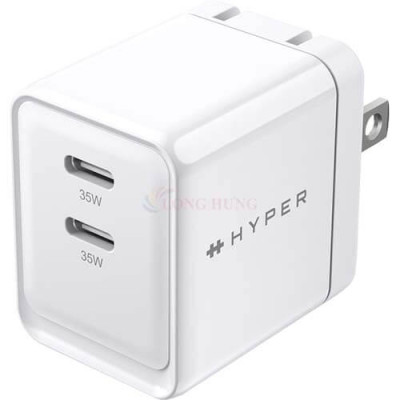 Cốc sạc HyperJuice GaN II Dual USB-C PPS 33W/PD 35W HJG35NA - Hàng chính hãng