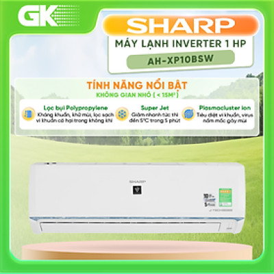 Máy lạnh Sharp Inverter 1 HP AH-XP10BSW - Hàng chính hãng - Chỉ giao HCM