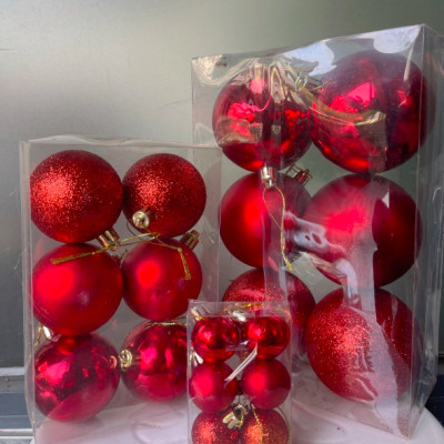 Set 24 quả châu trang trí noel, quả trang trí cây thông - Cây giả, hoa lụa Decor trang trí nhà cửa