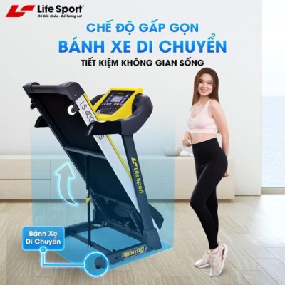 Máy Chạy Bộ Lifesport LS-4000 Plus, Máy Chạy Bộ Có Thảm Chạy Rộng Khả Năng Giảm Sóc Tuyệt Vời, Có Thế Tự Nâng Dốc