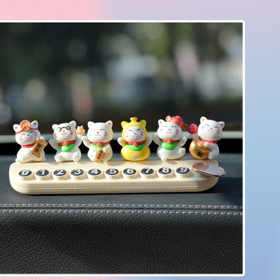 Mô Hình Mèo Lucky Mini Bộ 6 Trang Trí Tiểu Cảnh Decord Ô tô_ Hàng chính hãng