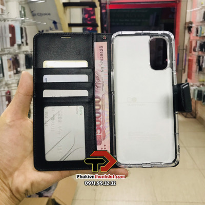 Bao da dạng ví dành cho OPPO Reno4 4G Việt Nam chính hãng Hanman có quai cài - Hàng chính hãng