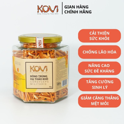 Đông trùng hạ thảo KOVI khô sấy thăng hoa KOVI 50g | Hàm lượng dược chất cao 4 sao OCOP
