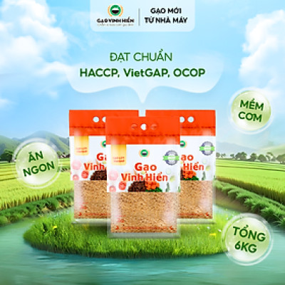 [TIẾT KIỆM] Combo 3 túi Gạo Lứt VietGAP Vinh Hiển - Tiết kiệm, mềm, dễ ăn