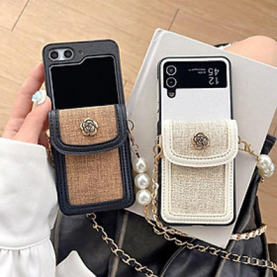 Ốp Lưng Cho Samsung Galaxy Z FLip 6 / Z Flip Vải Bố Dạng Ví Có Dây Đeo Dài - BUM STORE GALAXY CASE
