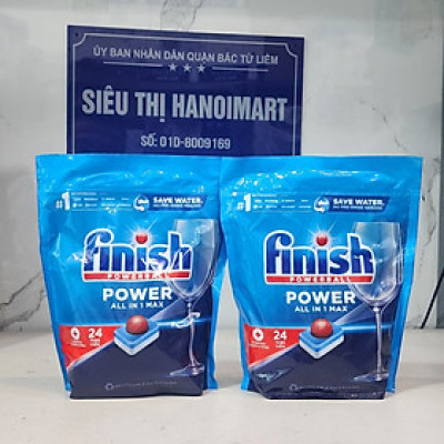 Viên rửa bát Finish All in 1 Max 48 viên - Hương chanh, nhập khẩu chính hãng, dùng cho máy rửa bát