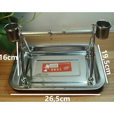 1 cầu đứng để bàn inox (CD01) cực kì chắc chắn dùng cho các dòng chim và vẹt nhỏ (dài 26 rộng 19 cao 16)