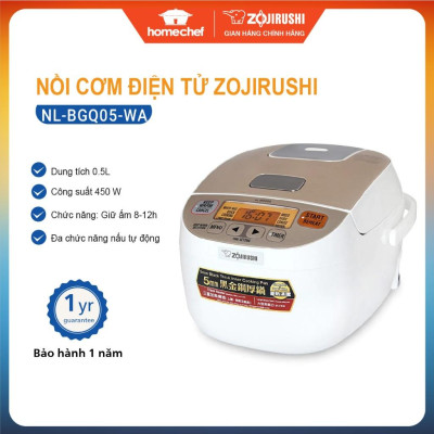 Nồi cơm điện tử Zojirushi NL-BGQ05-WA, dung tích 0.5L, công suất 450W, bảo hành 1 năm | HÀNG CHÍNH HÃNG
