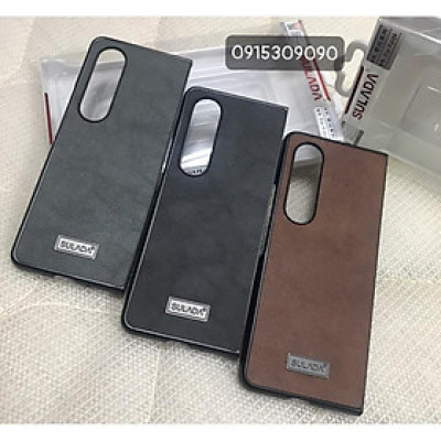 Ốp Lưng Da SULADA Viền silicon cho Samsung Galaxy Z Fold 6 , Z Fold 4 , Z Fold 5 - Hàng Chính Hãng