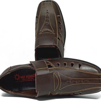 Giày rọ nam Huy Hoàng da bò màu nâu HT7787