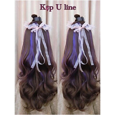 Tóc giả Kẹp u line tím cao cấp chịu nhiệt- hình thật