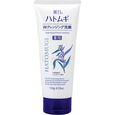 Sữa rửa mặt Kumano Reihaku Hatomugi W Cleansing Foam giúp làm sạch và sáng da (130g) - Hàng chính hãng