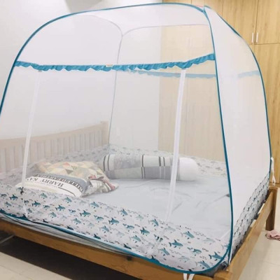 Màn Chụp Cao Cấp Mộc Miên Hoạ Tiết Xanh Cá Mập - Kích Thước 1,6mx2m -2 cửa ( Hà Nội )