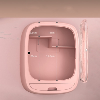 Kệ đựng mỹ phẩm cao cấp, CỬA MỞ NAM CHÂM KÍNH MIKA TRONG SUỐT treo tường không đục lỗ ( TẶNG MÁY TỈA LÔNG MŨI )