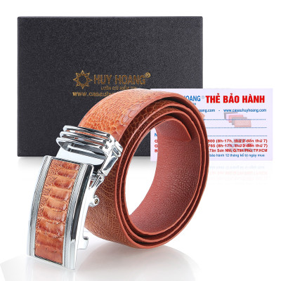 HJ4417-18-19-20 - Thắt lưng nam da đà điểu bản lớn màu đen, nâu đất, vàng, nâu đỏ