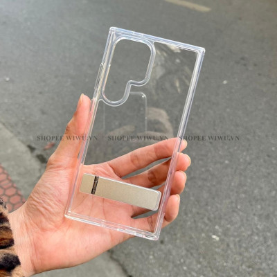 Ốp lưng trong suốt kèm giá đỡ cho SAMSUNG Galaxy S25 Ultra / S24 Ultra chính hãng Raigor Inverse Crystal Case , chống sốc - Hàng chính hãng