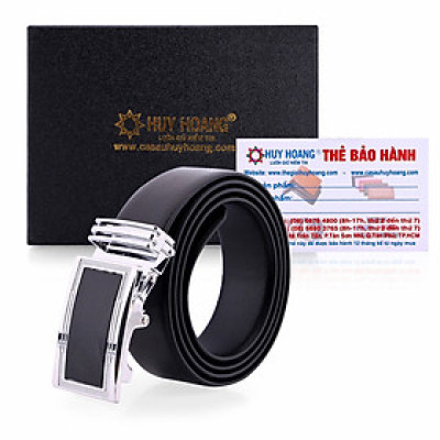 HJ4111 - Dây nịt nam da thật Huy Hoàng màu đen