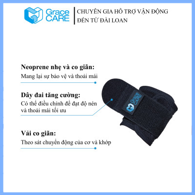 Đai Cố Định Cổ Tay Grace Care WB222 – Hỗ Trợ Cổ Tay Chơi Thể Thao, Gym, Giảm Đau Cổ Tay Khi Vận Động