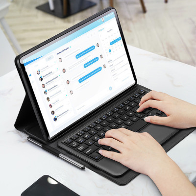 Bao da dành cho SamSung Galaxy Tab S10 Fe , S10 Fe Plus , S10 Plus , S9 Plus , Tab S9 Fe Plus , Tab S9 Fe , Tab S9 kèm bàn phím bluetooth Dux Ducis có bàn di chuột TrackPad - Hàng nhập khẩu