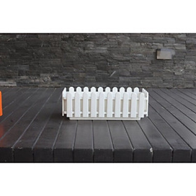 Chậu nhựa hàng rào - Size 45x20x15cm- Cây giả, hoa lụa decor trang trí nhà cửa