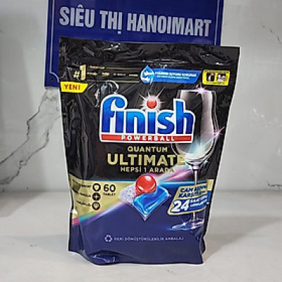 Viên rửa chén bát Finish Quantum 60 viên - Hàng chính hãng [12 chức năng]