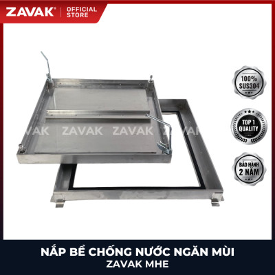 Nắp bể ngầm Zavak MHE-45 KT45x45cm, chống nước, ngăn mùi, lát gạch 1.2 cm, chịu tải xe 2.68 tấn, inox 304