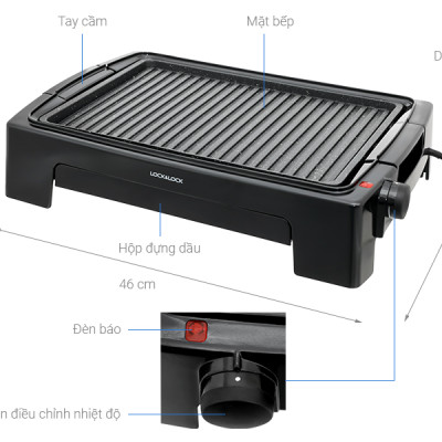 Vỉ Nướng Điện Lock&Lock EJG221 (1300W) - Hàng Chính Hãng