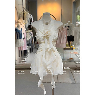 Váy thiết kế thêu nổi đính hoa sang chảnh-váy dự tiệc