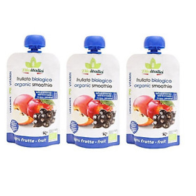 Sinh Tố Táo Và Quả Lý Chua Đen Hữu Cơ Bioitalia (120g) - Lốc 3 hộp