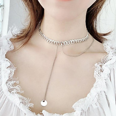 Dây chuyền vòng cổ bản to thả tua rua sành điệu nổi bật