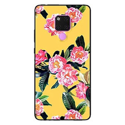 Ốp lưng dành cho Huawei 5t - Mate 20 - Mate 20 Pro mẫu Hoa Hồng Nền Vàng