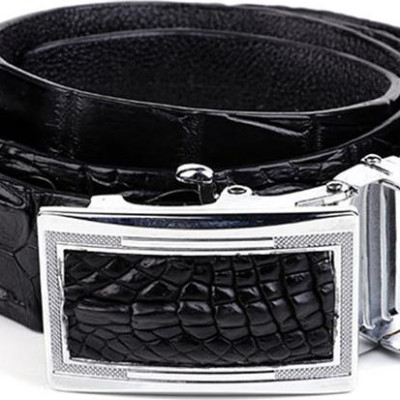 Thắt Lưng Nam Da Cá Sấu Nguyên Con Huy Hoàng HT4204 (120 x 3.5 cm) - Đen