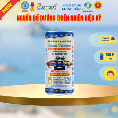 *Nước Yến sào Khánh Hòa Sanest không đường 7,5% - Hộp 6 lon x 190ml.