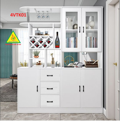 Vách ngăn kiêm tủ rượu trang trí phòng khách , nhà bếp 4VTK01 - Nội thất lắp ráp Viễn Đông