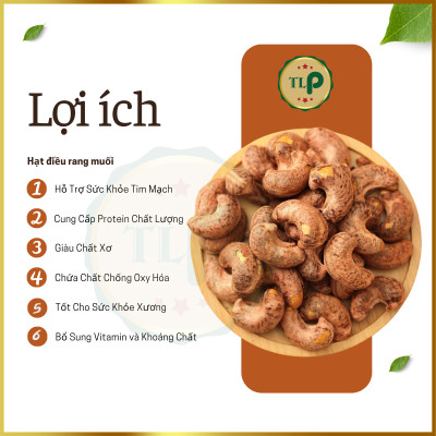 HẠT ĐIỀU RANG MUỐI XẾP HOA TÂN LỘC PHÁT COMBO  1KG - MỖI HỘP 500G