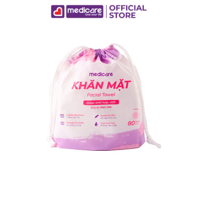 Khăn Mặt Khô MEDiCARE Đa Năng 20x15cm Cuộn 80 tờ
