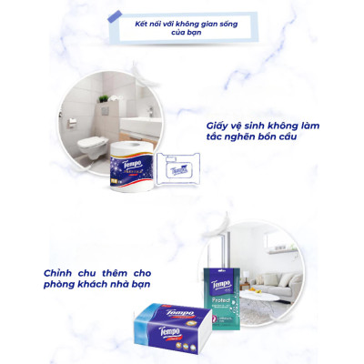 Lốc 10 Cuộn Giấy Vệ Sinh Tempo Prestige - Hoa Lê